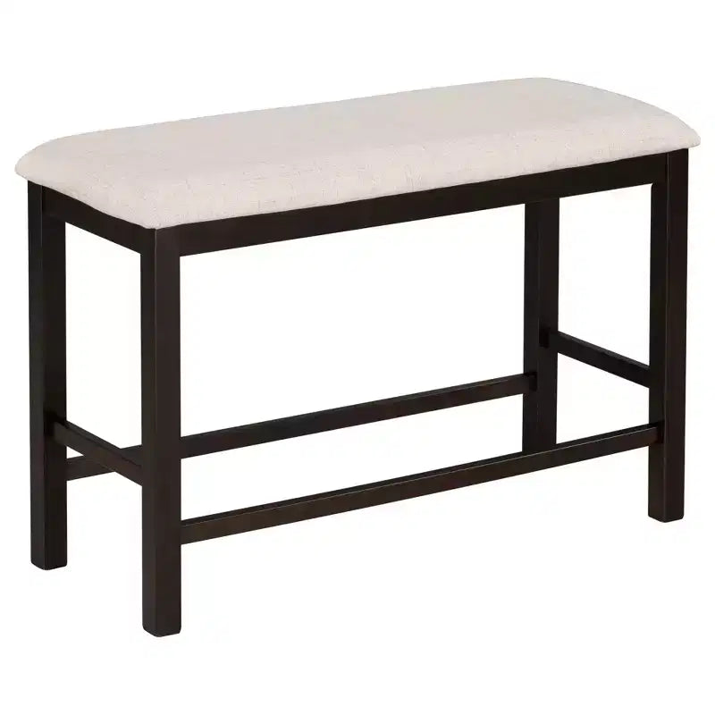 Juego de mesa de comedor de altura de mostrador Whisen de 6 piezas con estante, 4 sillas y un banco