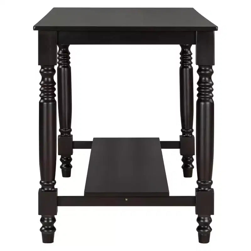 Juego de mesa de comedor de altura de mostrador Whisen de 6 piezas con estante, 4 sillas y un banco