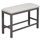 Juego de mesa de comedor de altura de mostrador Whisen de 6 piezas con estante, 4 sillas y un banco