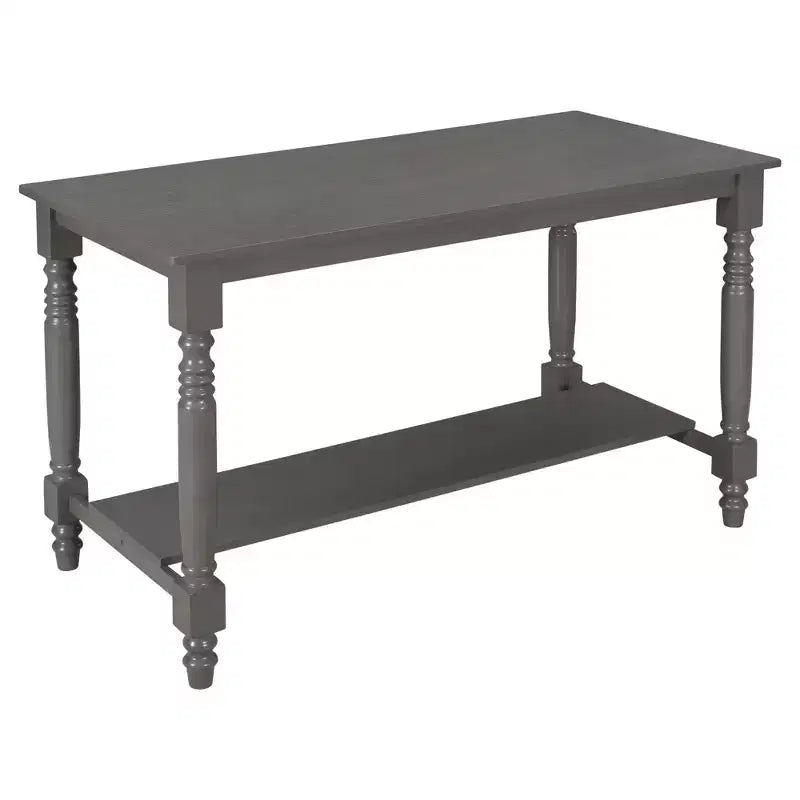 Juego de mesa de comedor de altura de mostrador Whisen de 6 piezas con estante, 4 sillas y un banco