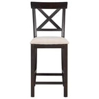 Juego de mesa de comedor de altura de mostrador Whisen de 6 piezas con estante, 4 sillas y un banco