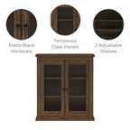 Teamson Home Donovan Gabinete de pared extraíble de dos puertas con estantes ajustables, Nogal