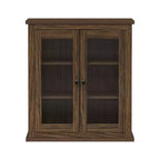 Teamson Home Donovan Gabinete de pared extraíble de dos puertas con estantes ajustables, Nogal