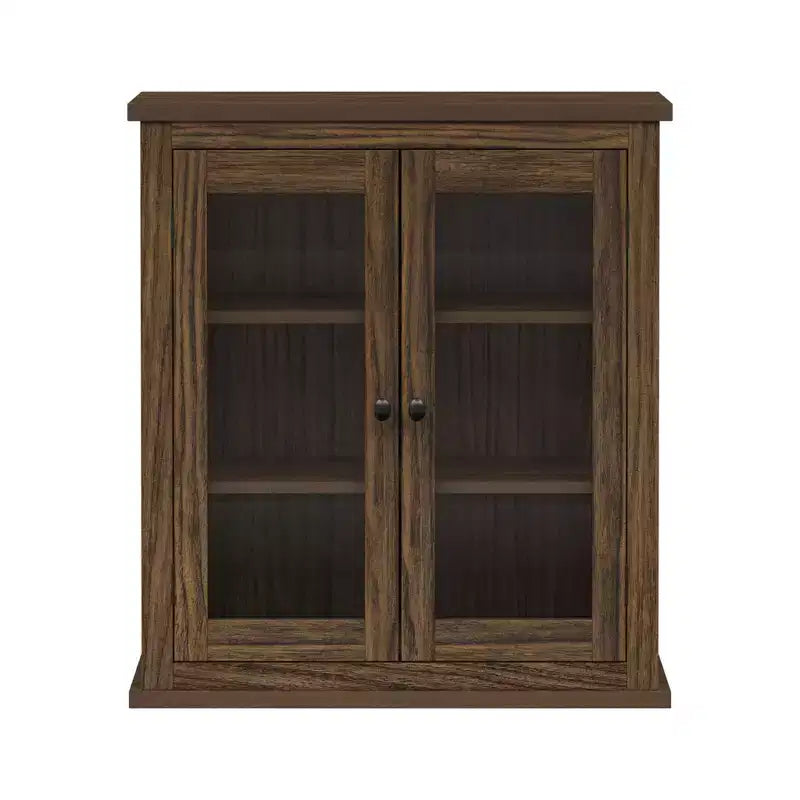 Teamson Home Donovan Gabinete de pared extraíble de dos puertas con estantes ajustables, Nogal