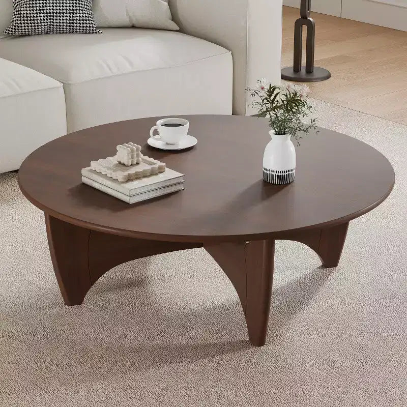 Mesa de centro redonda de madera maciza PexFix