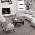 Mesa de centro redonda de madera maciza PexFix