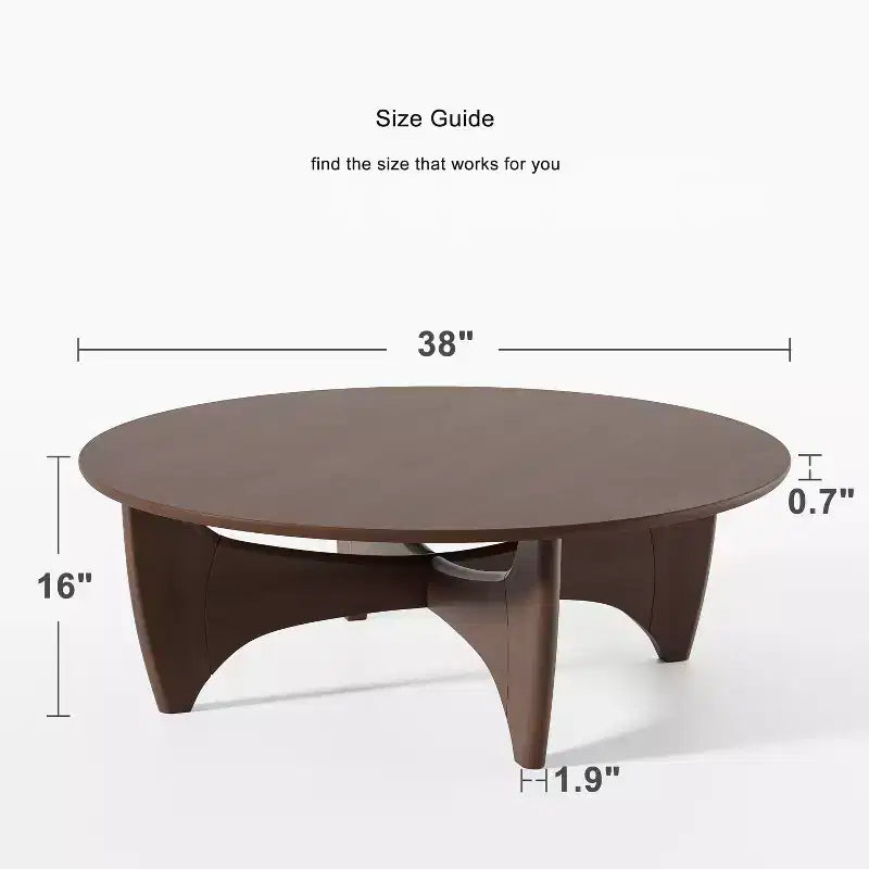 Mesa de centro redonda de madera maciza PexFix