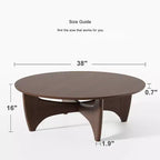 Mesa de centro redonda de madera maciza PexFix