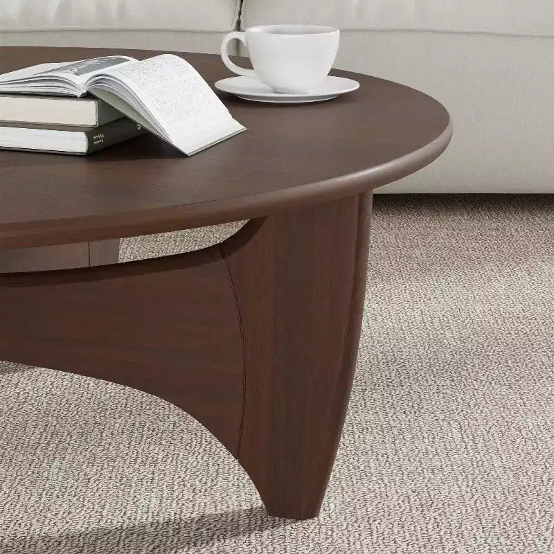 Mesa de centro redonda de madera maciza PexFix