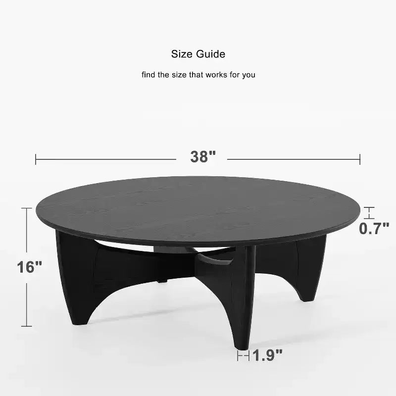 Mesa de centro redonda de madera maciza PexFix