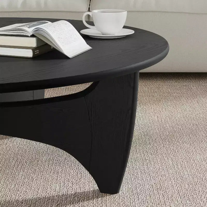 Mesa de centro redonda de madera maciza PexFix