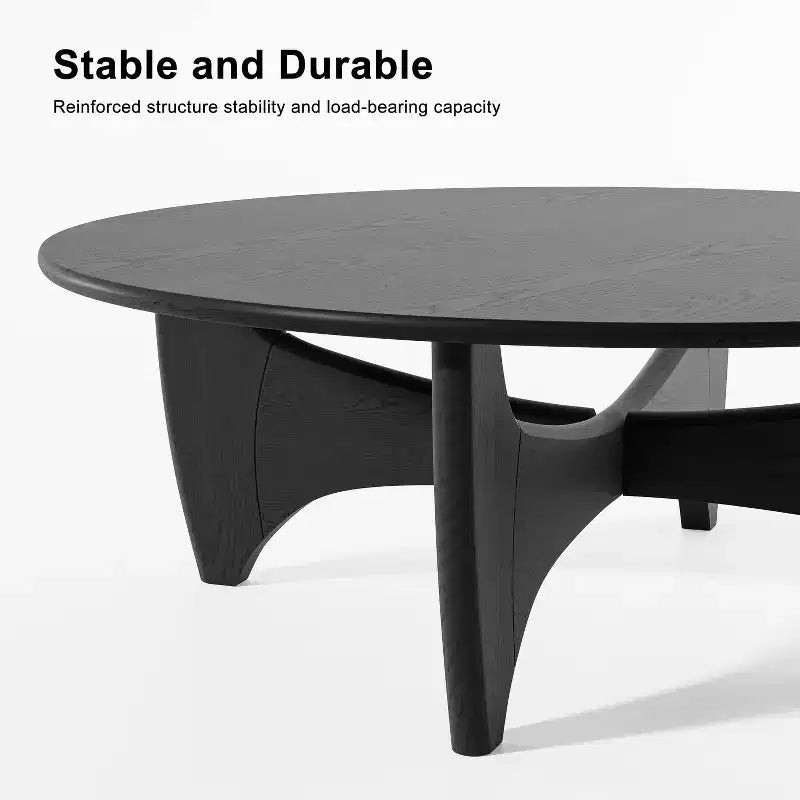 Mesa de centro redonda de madera maciza PexFix