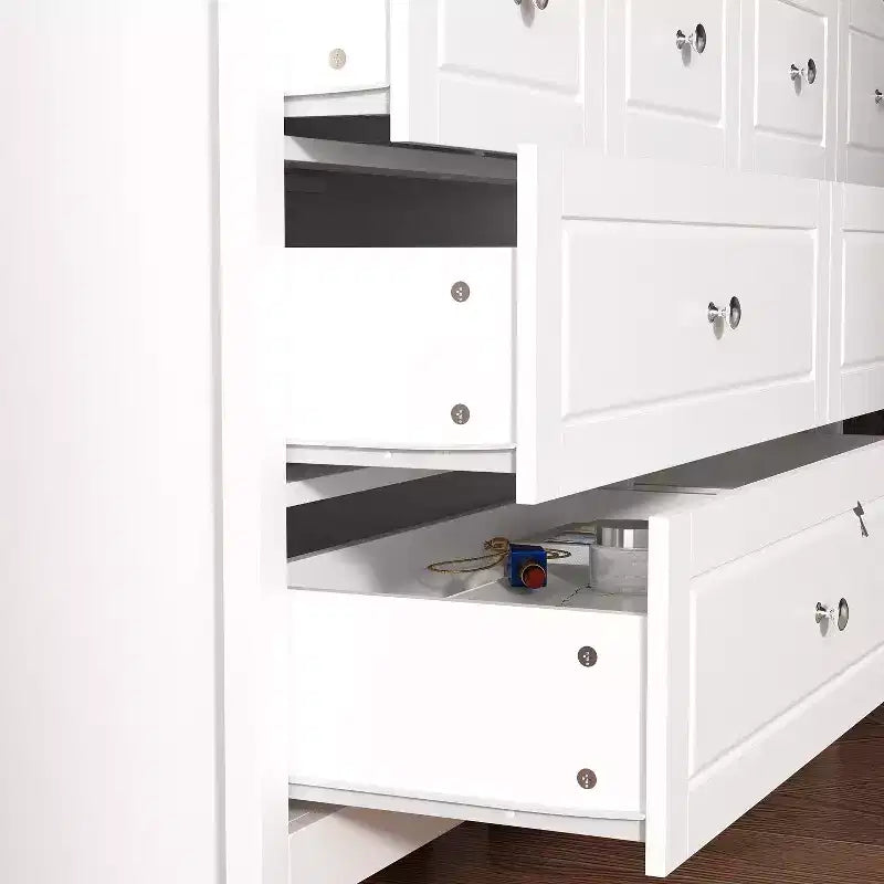 Famapy Cajonera Organizadora de Dormitorio con 8 Cajones, Diseño Clásico, Color Blanco