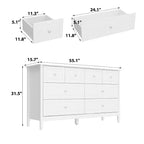 Famapy Cajonera Organizadora de Dormitorio con 8 Cajones, Diseño Clásico, Color Blanco