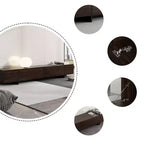 Mesita de Noche/Auxiliar con Diseño de Patrón Grabado en Relieve 3D, 12W, Negro Natural Marrón