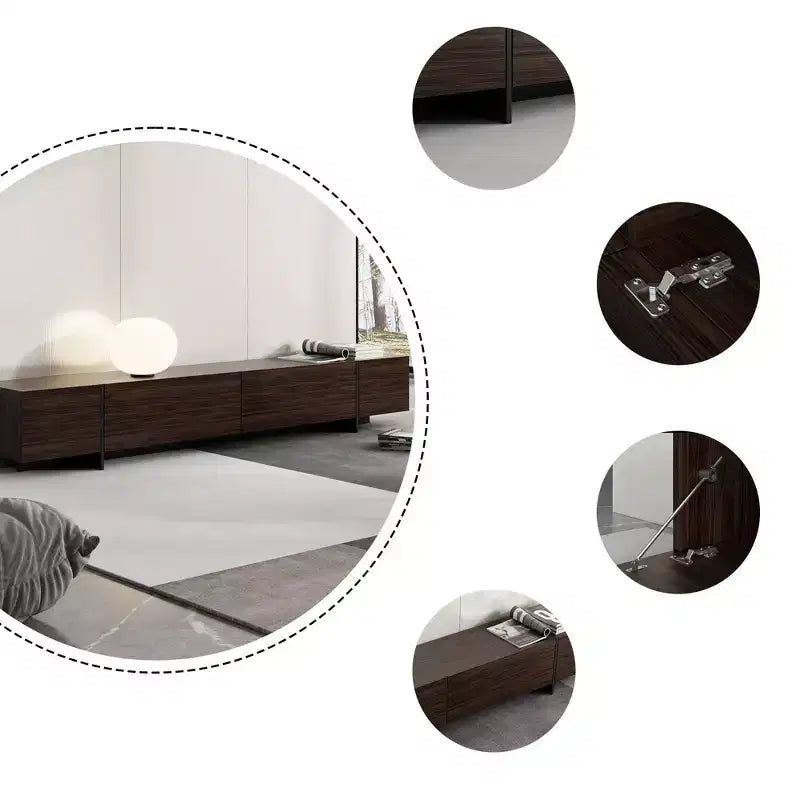Mesita de Noche/Auxiliar con Diseño de Patrón Grabado en Relieve 3D, 12W, Negro Natural Marrón