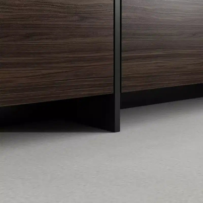Mesita de Noche/Auxiliar con Diseño de Patrón Grabado en Relieve 3D, 12W, Negro Natural Marrón