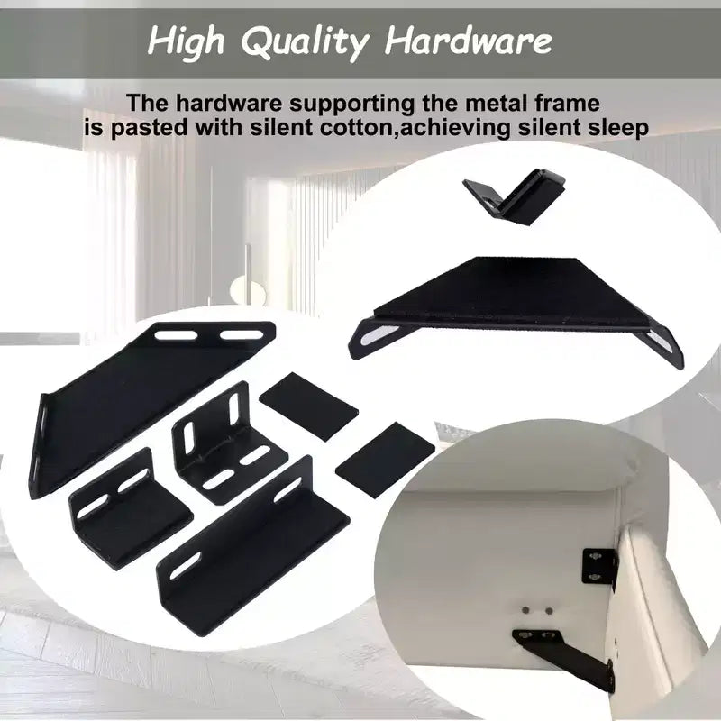 Cama con plataforma tapizada de madera maciza GDFStudio con cabecero de terciopelo con forma especial