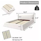 Cama con plataforma tapizada de madera maciza GDFStudio con cabecero de terciopelo con forma especial