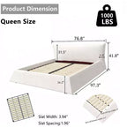 Cama con plataforma tapizada de madera maciza GDFStudio con cabecero de terciopelo con forma especial