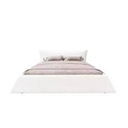 Cama con plataforma tapizada de madera maciza GDFStudio con cabecero de terciopelo con forma especial