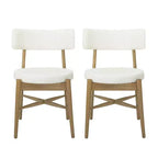 Christopher Knight Home Lumen Modern Rubberwood Linen Blend Upholstered Dining Chairs (Set of 2)