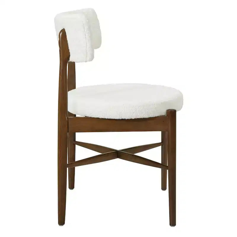 Christopher Knight Home Lumen Sillas de comedor modernas tapizadas en mezcla de lino y madera de caucho (juego de 2)
