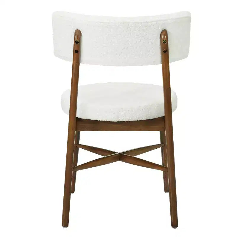 Christopher Knight Home Lumen Sillas de comedor modernas tapizadas en mezcla de lino y madera de caucho (juego de 2)