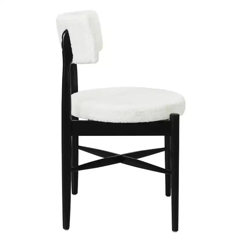 Christopher Knight Home Lumen Sillas de comedor modernas tapizadas en mezcla de lino y madera de caucho (juego de 2)