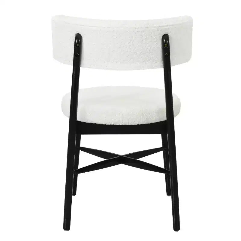 Christopher Knight Home Lumen Sillas de comedor modernas tapizadas en mezcla de lino y madera de caucho (juego de 2)