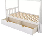 Litera Whisen Twin sobre Full / Twin, cama inferior convertible, estantes de almacenamiento y cajones