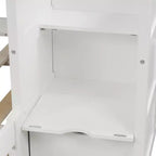 Litera Whisen Twin sobre Full / Twin, cama inferior convertible, estantes de almacenamiento y cajones