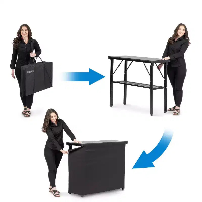 Mesa de bar plegable portátil de grado comercial para eventos en interiores y exteriores