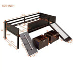 Whisen 78.5L x 79.2W Cama alta de tamaño individual con diseño moderno y dos cajas de almacenamiento