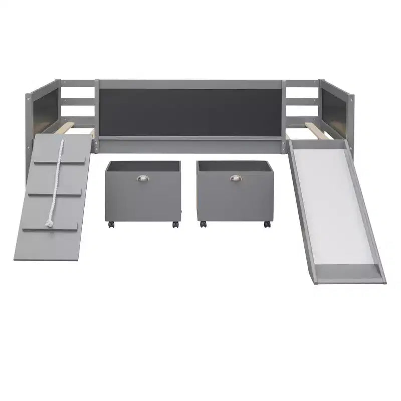 Whisen 78.5L x 79.2W Cama alta de tamaño individual con diseño moderno y dos cajas de almacenamiento