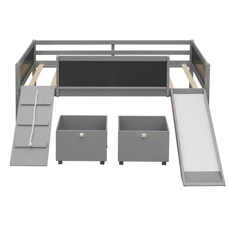 Whisen 78.5L x 79.2W Cama alta de tamaño individual con diseño moderno y dos cajas de almacenamiento