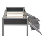 Whisen 78.5L x 79.2W Cama alta de tamaño individual con diseño moderno y dos cajas de almacenamiento