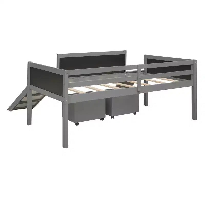 Whisen 78.5L x 79.2W Cama alta de tamaño individual con diseño moderno y dos cajas de almacenamiento