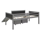 Whisen 78.5L x 79.2W Cama alta de tamaño individual con diseño moderno y dos cajas de almacenamiento