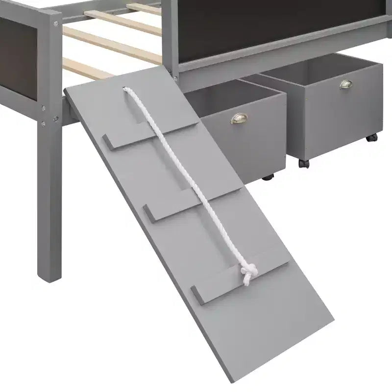 Whisen 78.5L x 79.2W Cama alta de tamaño individual con diseño moderno y dos cajas de almacenamiento