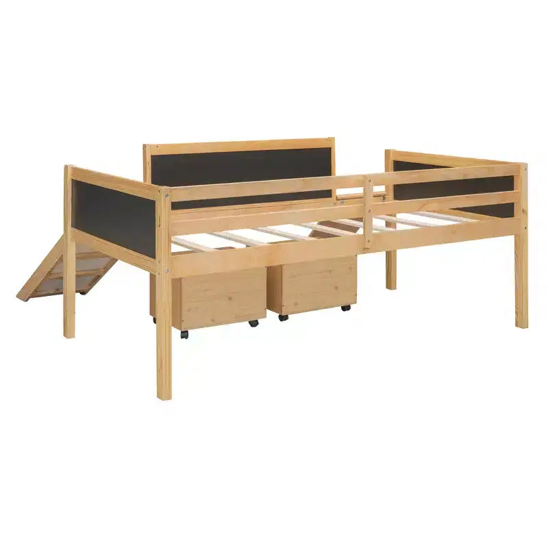 Whisen 78.5L x 79.2W Cama alta de tamaño individual con diseño moderno y dos cajas de almacenamiento
