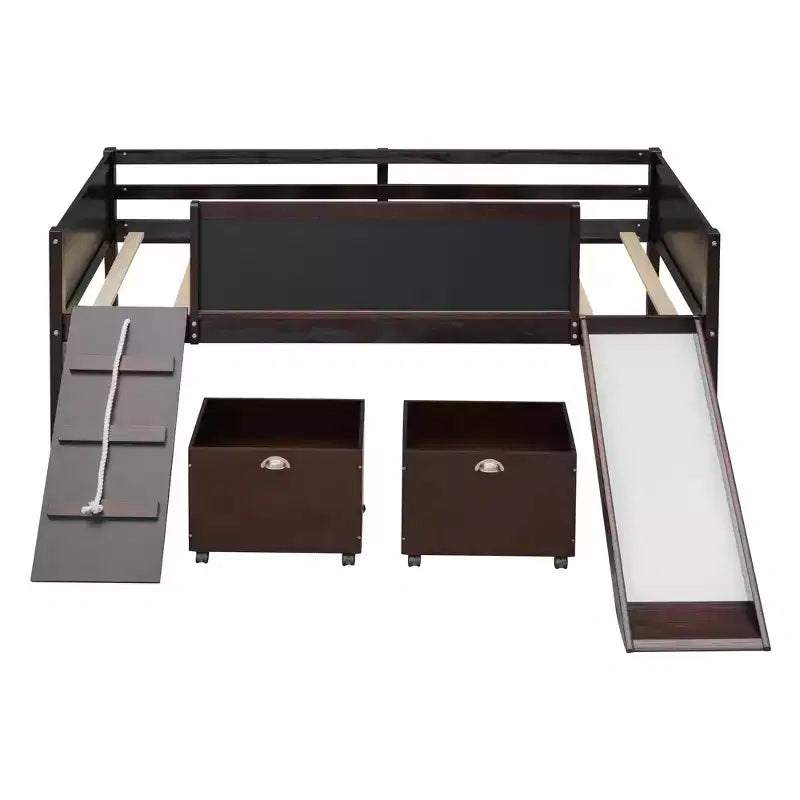Whisen 78.5L x 79.2W Cama alta de tamaño individual con diseño moderno y dos cajas de almacenamiento