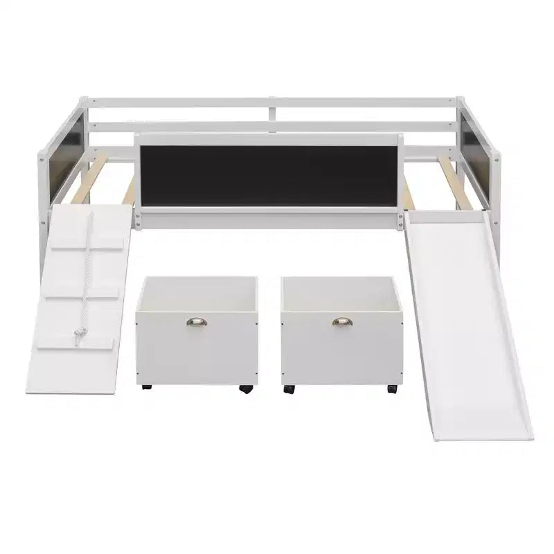 Whisen 78.5L x 79.2W Cama alta de tamaño individual con diseño moderno y dos cajas de almacenamiento