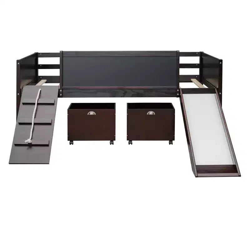 Whisen 78.5L x 79.2W Cama alta de tamaño individual con diseño moderno y dos cajas de almacenamiento
