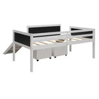 Whisen 78.5L x 79.2W Cama alta de tamaño individual con diseño moderno y dos cajas de almacenamiento