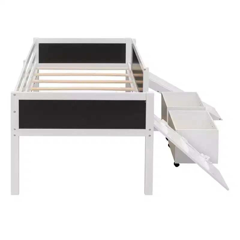 Whisen 78.5L x 79.2W Cama alta de tamaño individual con diseño moderno y dos cajas de almacenamiento