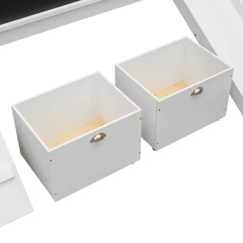 Whisen 78.5L x 79.2W Cama alta de tamaño individual con diseño moderno y dos cajas de almacenamiento