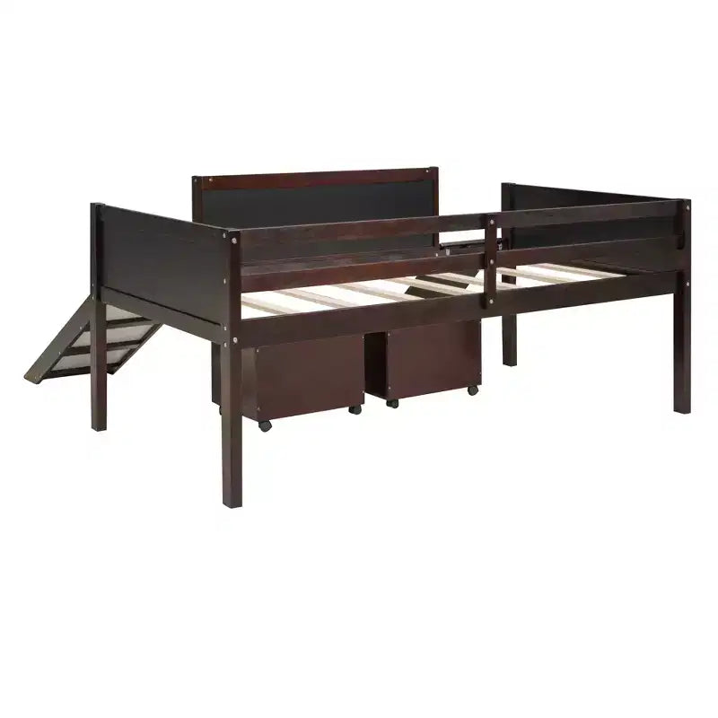 Whisen 78.5L x 79.2W Cama alta de tamaño individual con diseño moderno y dos cajas de almacenamiento