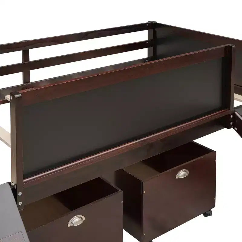 Whisen 78.5L x 79.2W Cama alta de tamaño individual con diseño moderno y dos cajas de almacenamiento