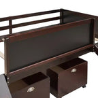 Whisen 78.5L x 79.2W Cama alta de tamaño individual con diseño moderno y dos cajas de almacenamiento